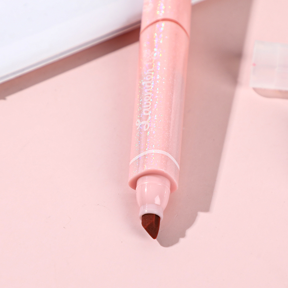 Triangle double head floral highlighter - pink(1 PC)