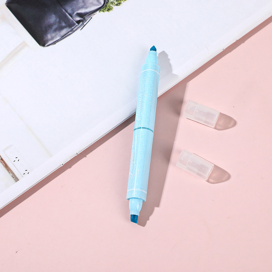 Triangle double head floral highlighter - sky blue(1 PC)