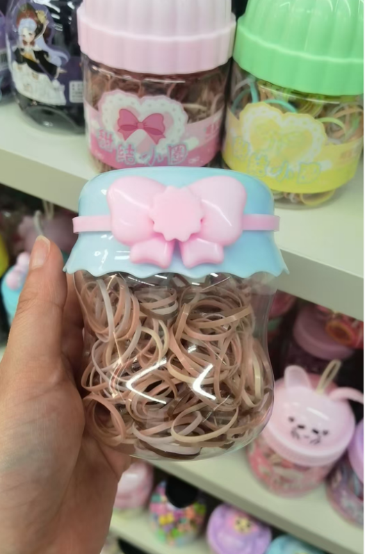 Bowknot Sweetheart Jar Elastic Hair Bands Brown MXM-204