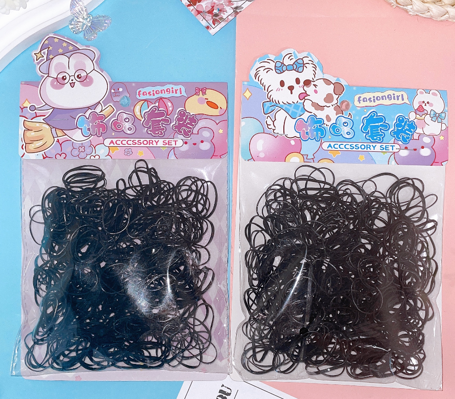 New Hanging Card Elastic Hair Bands Black
