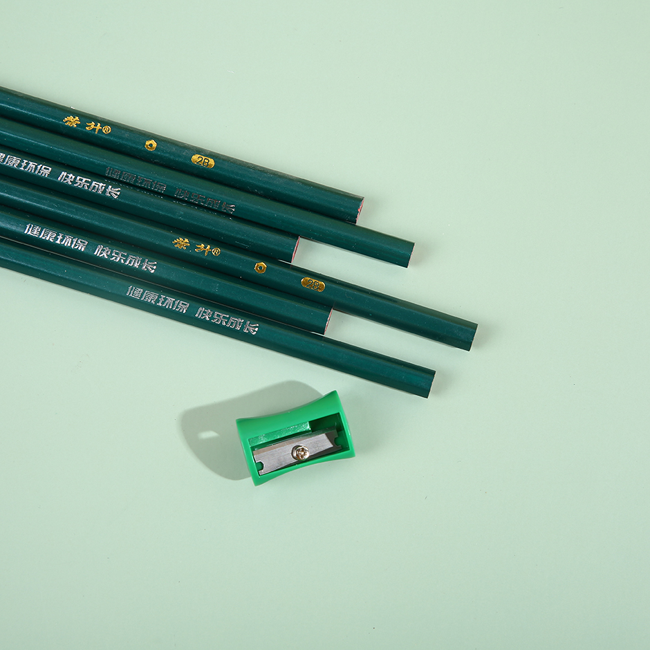 100 6-piece 2B pencil + sharpener + eraser