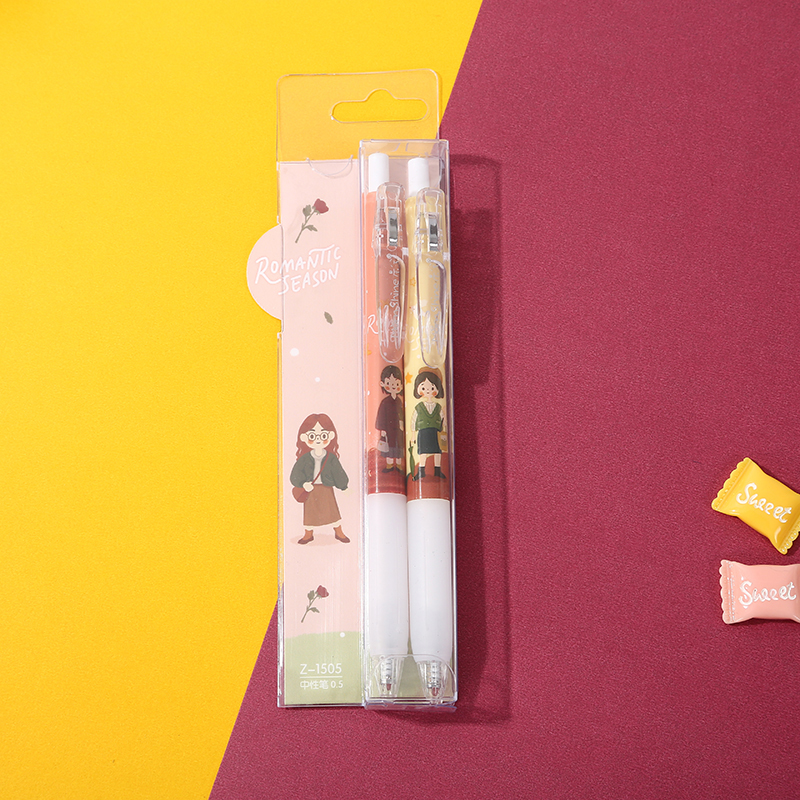 Romantic season 2pcs gel pen Z1505-black 0.5 Black