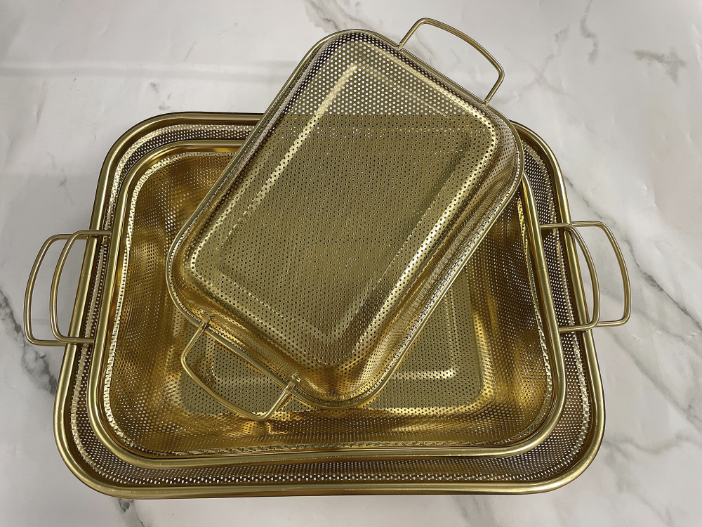 Golden Square Ear Rectangular Basket, Small 30CM