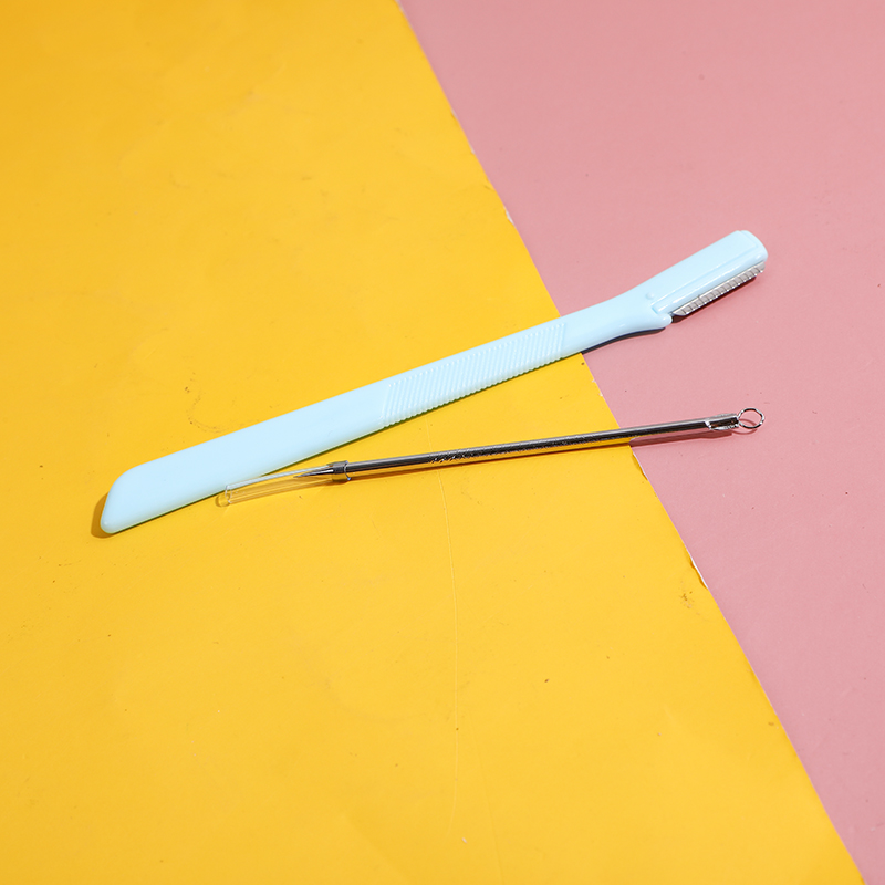 Eyebrow razor & acne needle set-1368