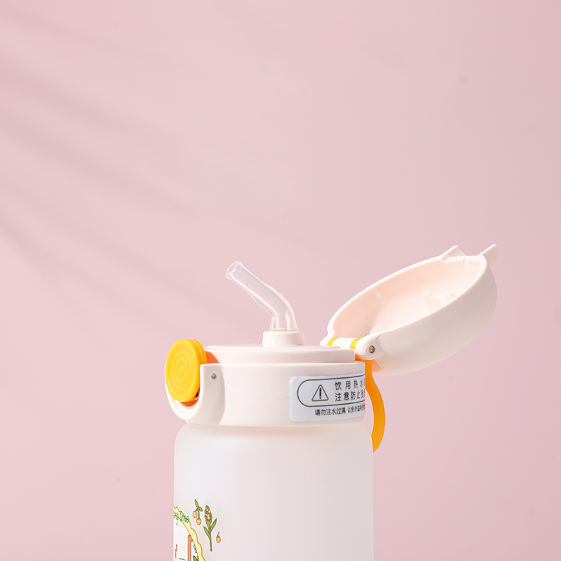Flower and girl small glass bottle with pop-up lid 350ml