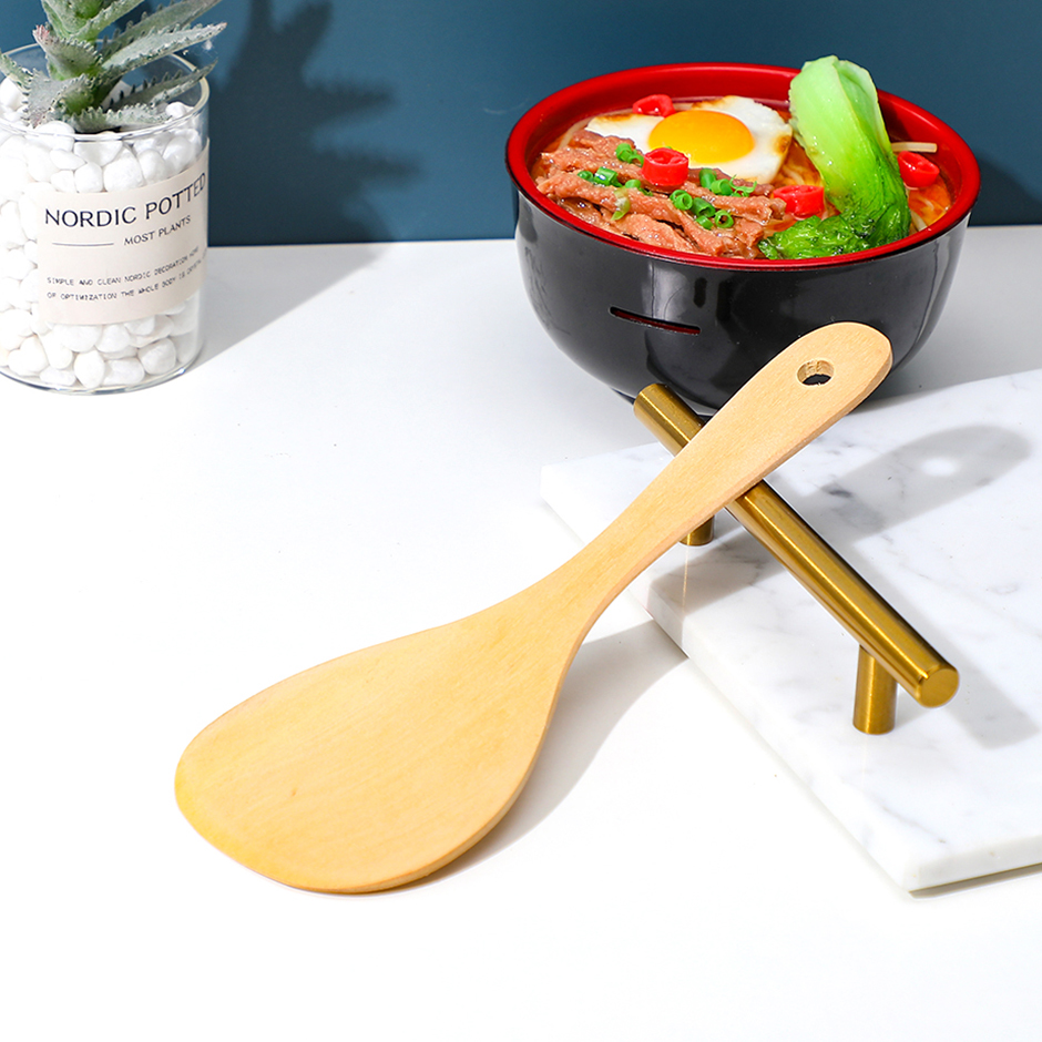 Unlacquered wooden rice scoop
