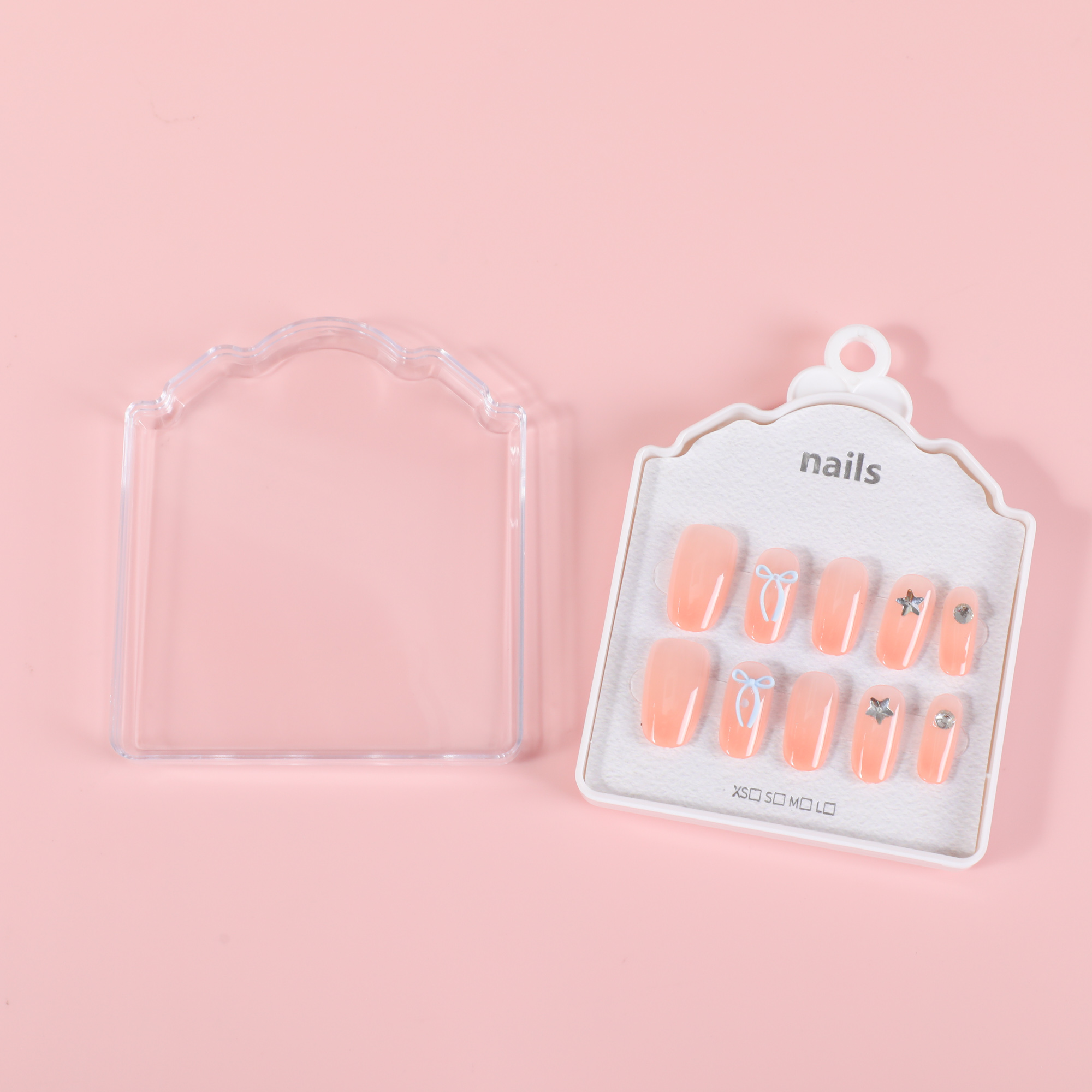 Crown Box Short Cat Eye with Print Press-On Nails ZJ1018