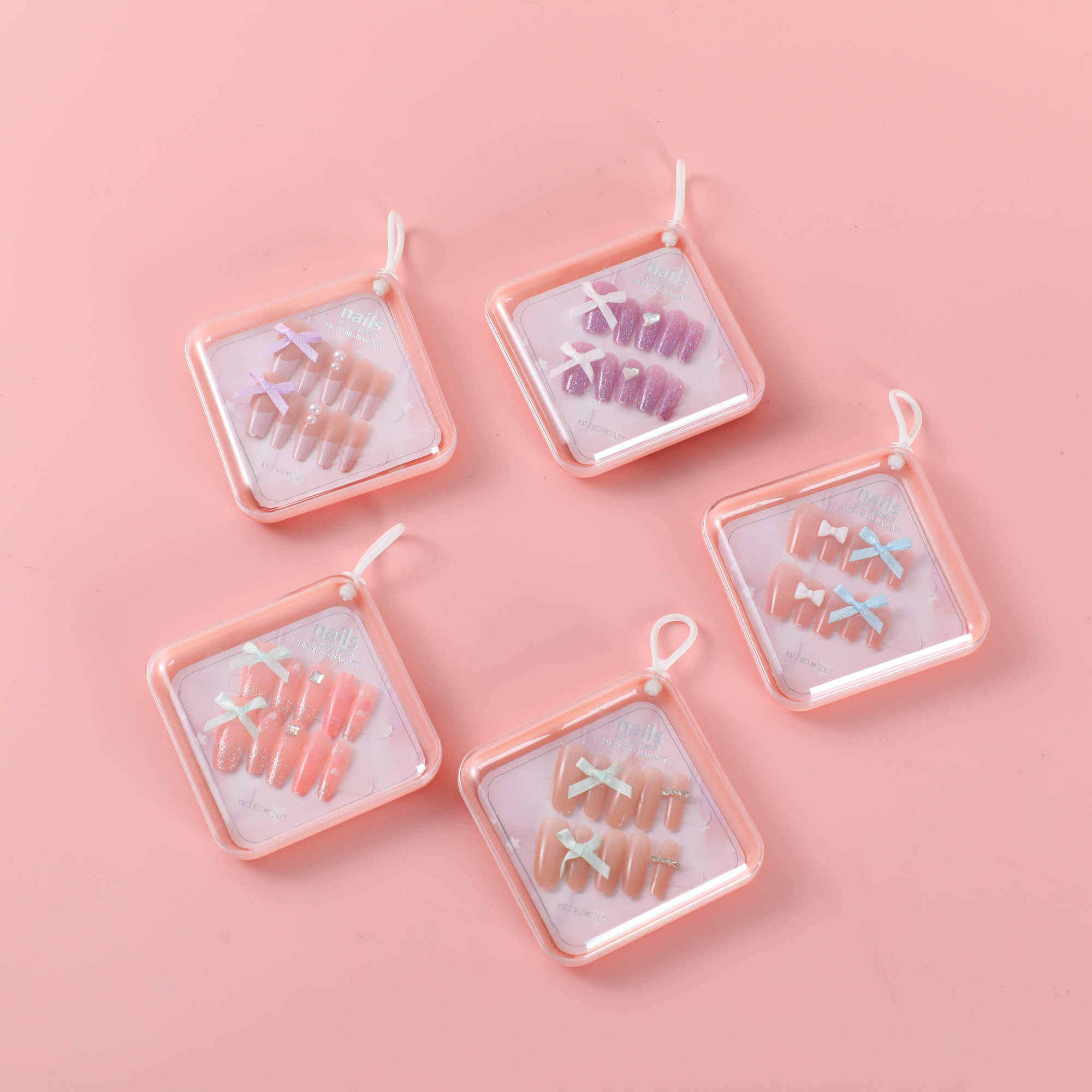 Square Box Long Cat Eye with Print Press-On Nails ZJ1020