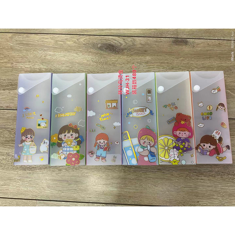Hot stamping strawberry girl pencil case WJH-31