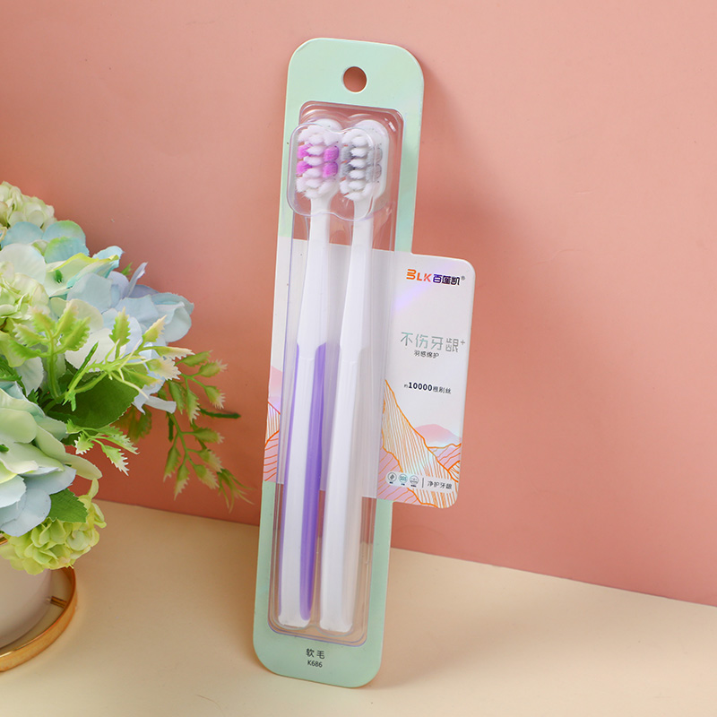 Flat hole scientific technological toothbrush 2pcs-K686