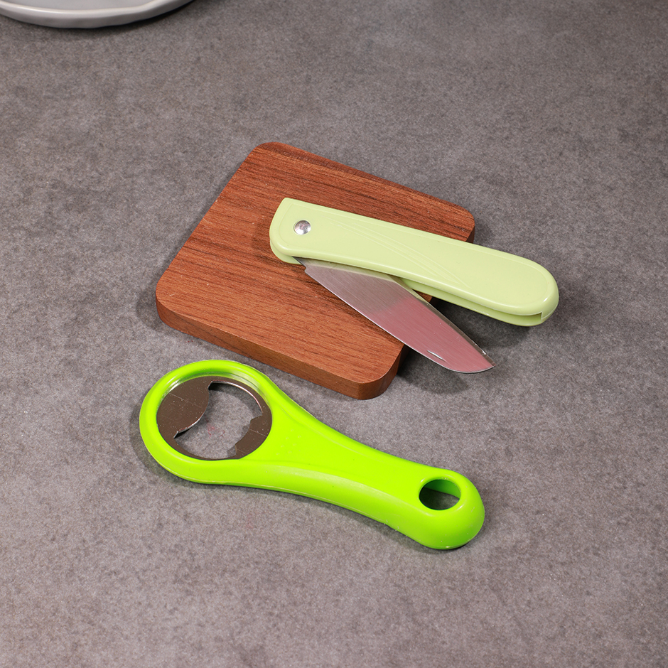 Stainless steel opener + fruit knife combo