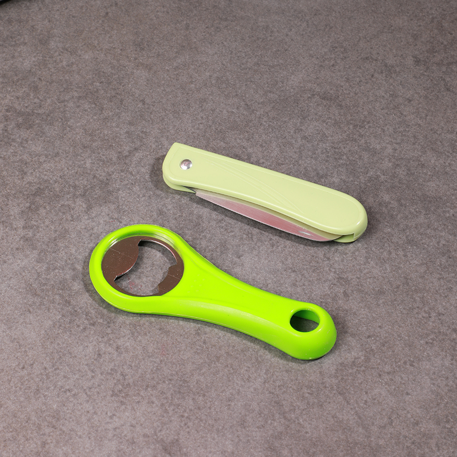 Stainless steel opener + fruit knife combo