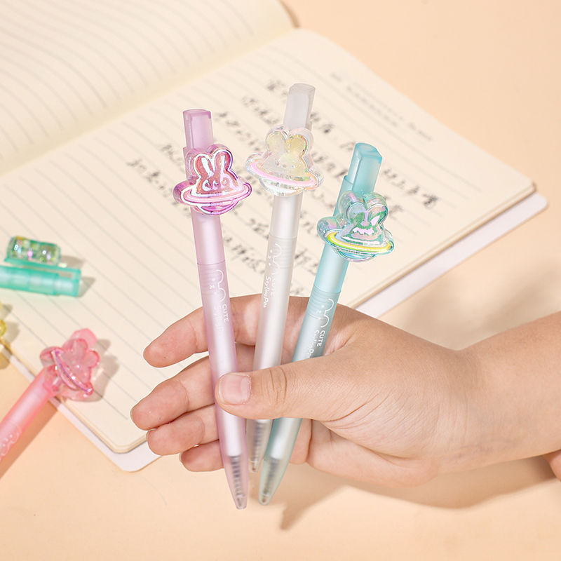 Rabbit head sparkly gel pen 20603-blue(1 PC)