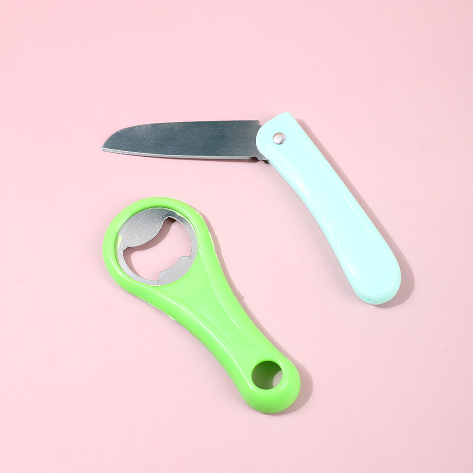 Stainless steel opener + fruit knife combo