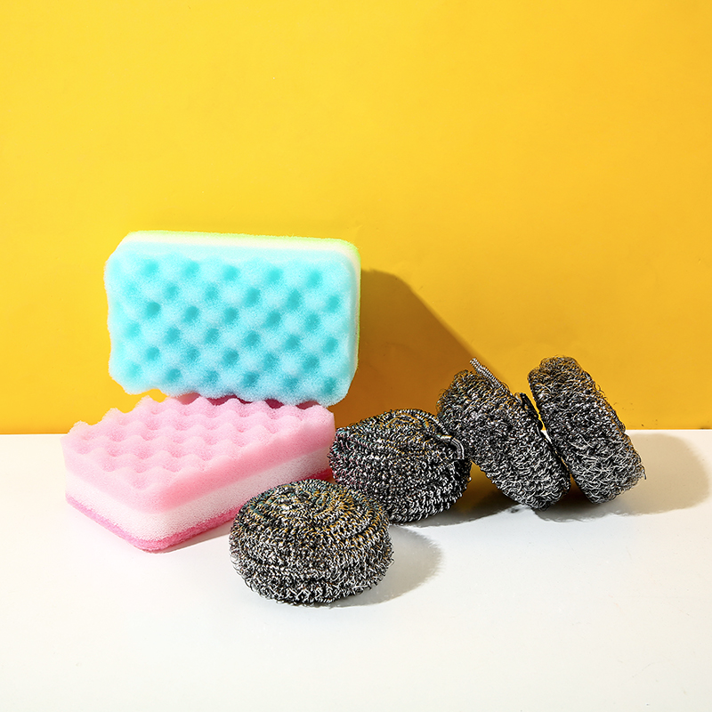 Wavy sponge+steel wire ball 2+4 combo