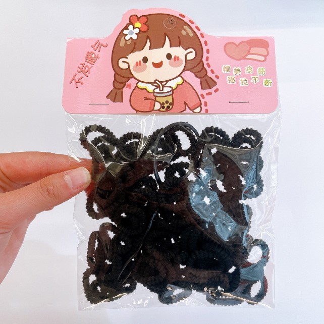 thread black rubber band+ hair disk