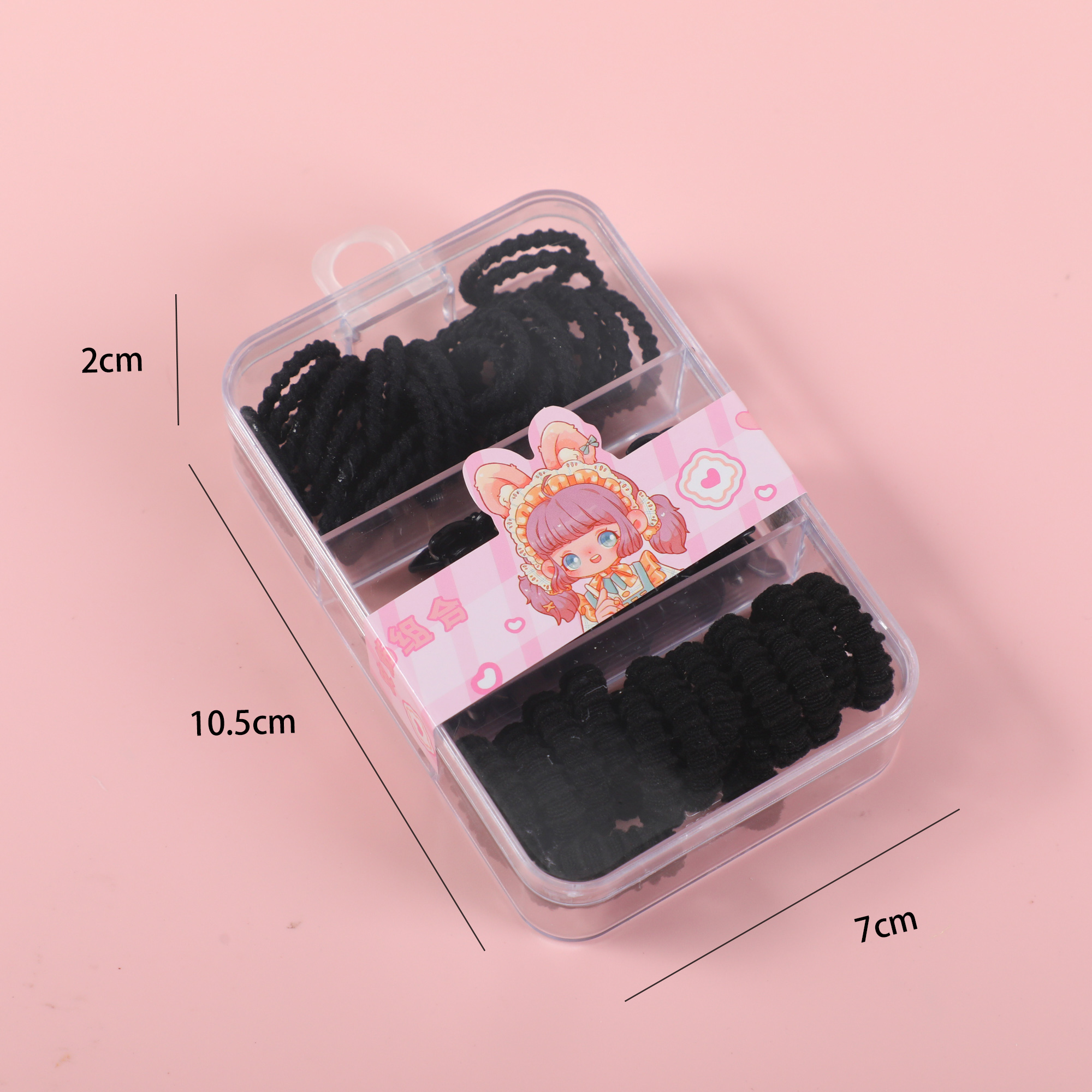 Three-Compartment Ribbed Small Claw Seamless Set – Black