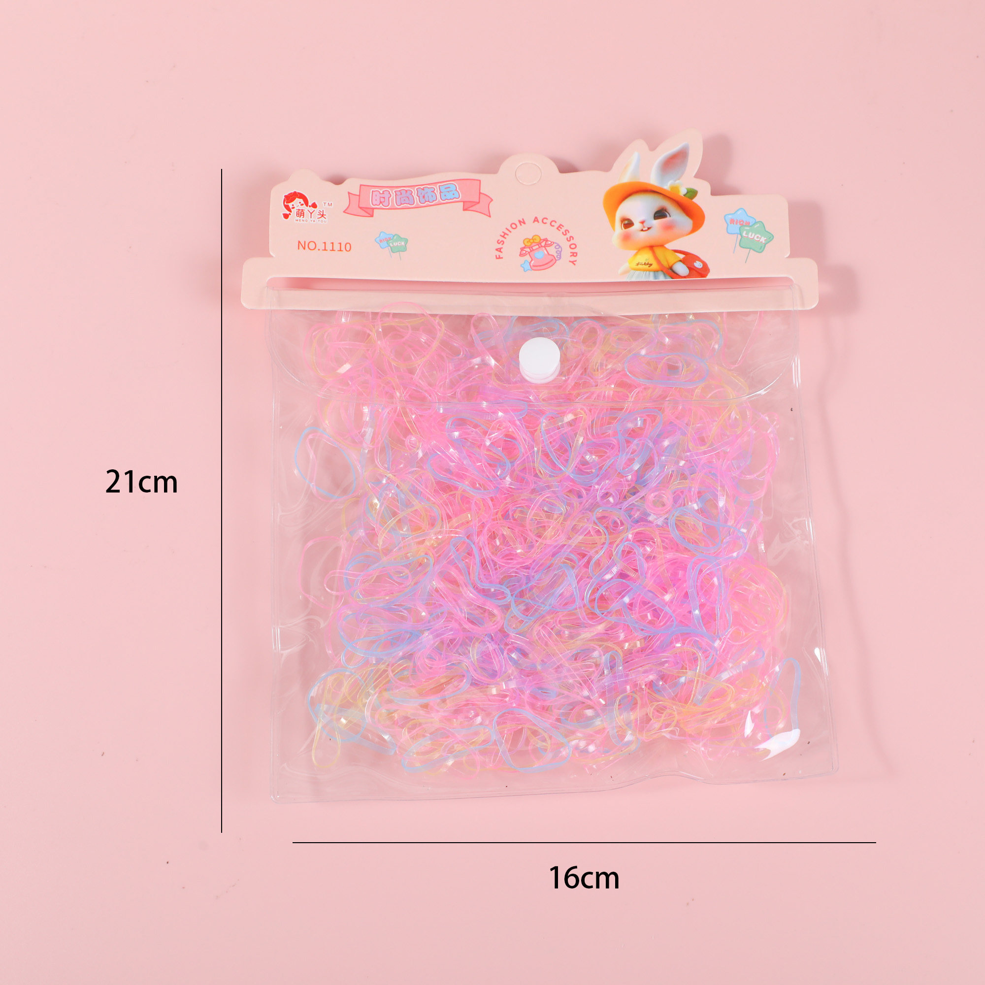 Black Big-Ear Rabbit Hair Ties with Blister Card -1110