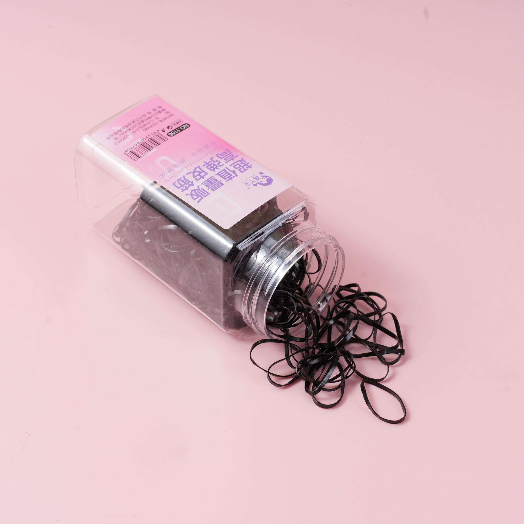 Square Box Hair Ties - Black
