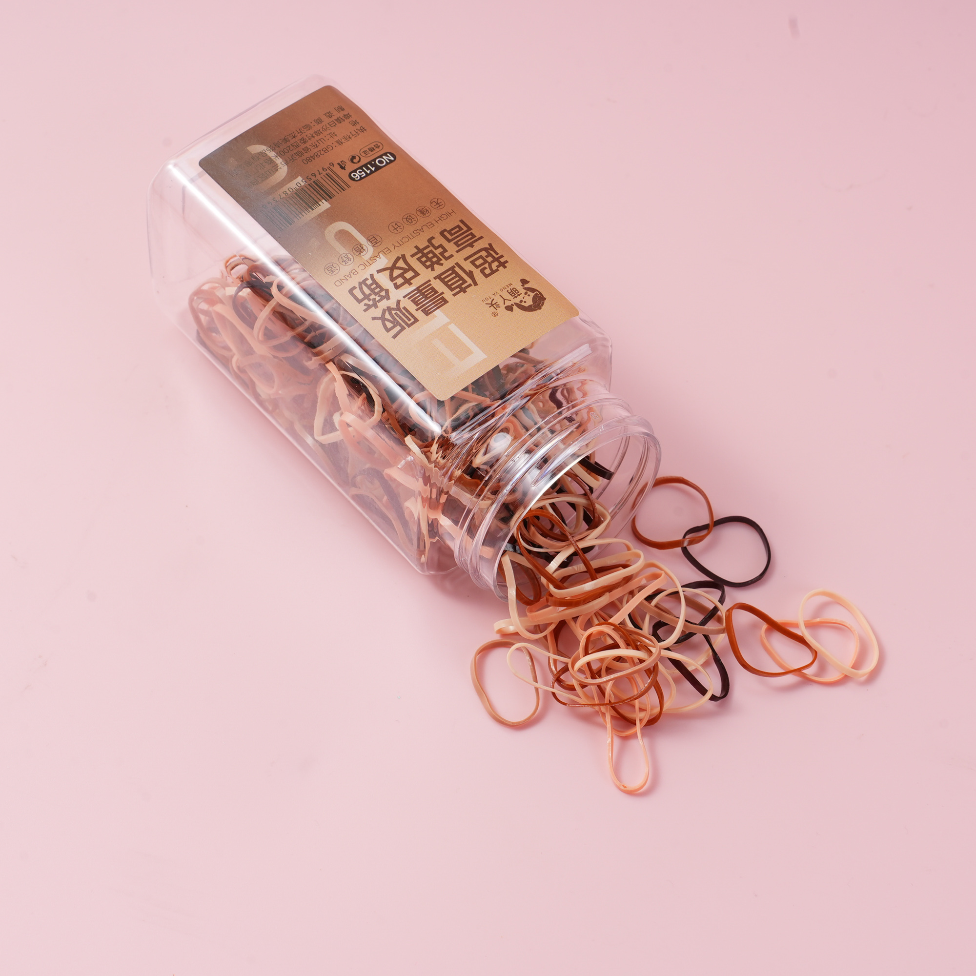Square Box Hair Ties - Brown