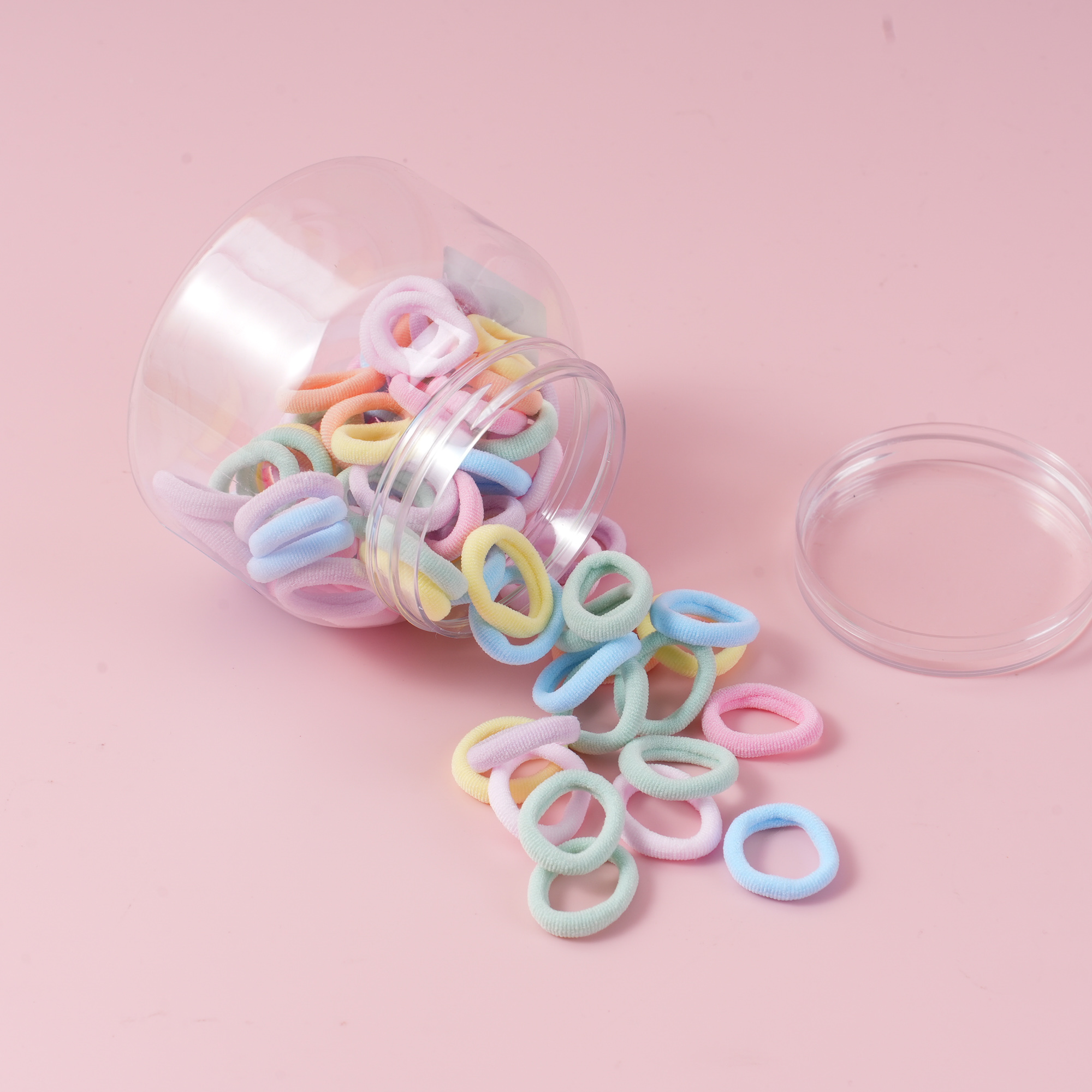 Wide Bottle Crystal-Cover Hair Ties - Colorful