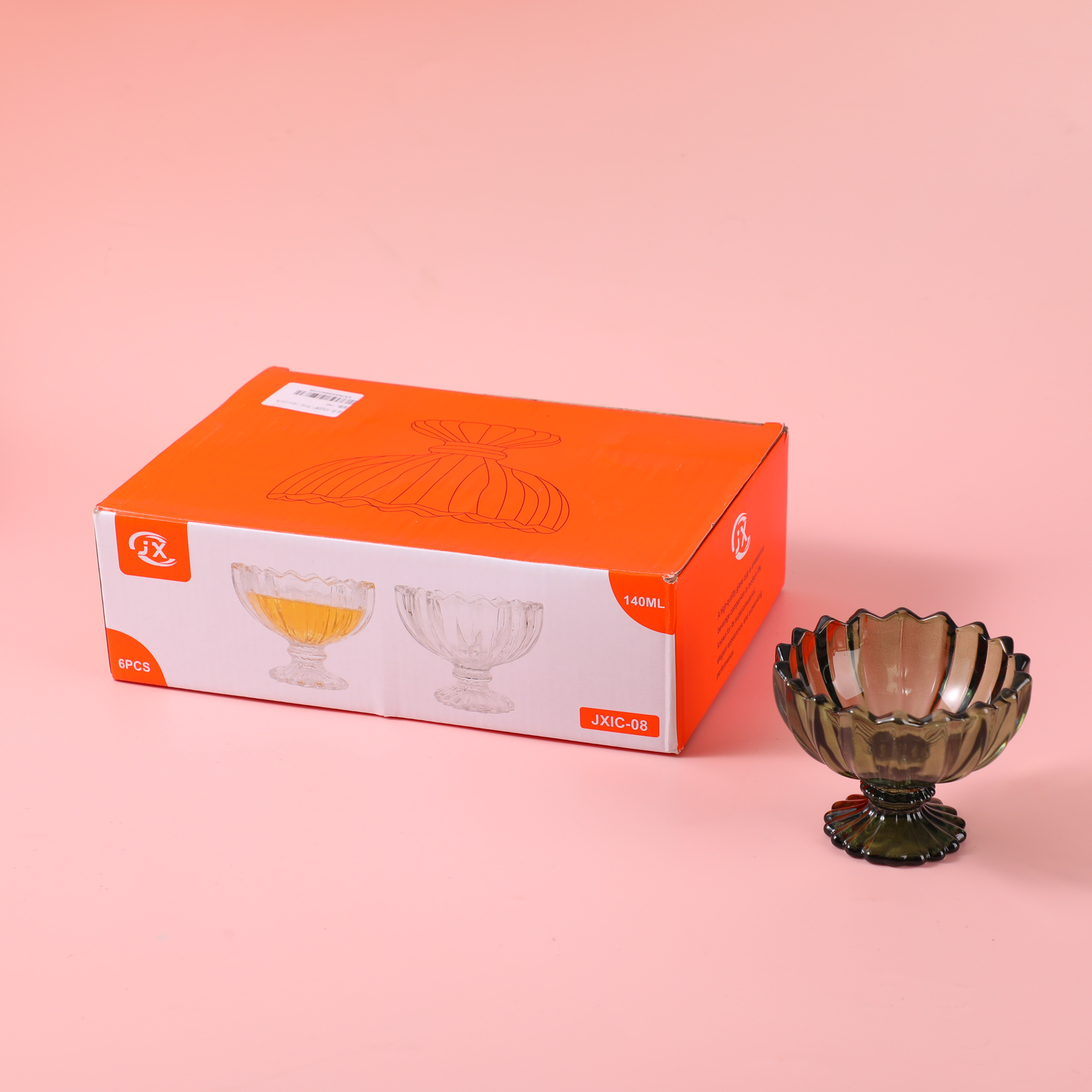 Colorful Glass Cup (with inner box) 140ml – IC08-PB