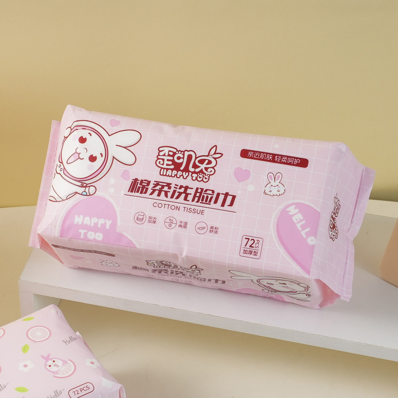 Rabbit Cotton-Soft Facial Tissue 72 Sheets