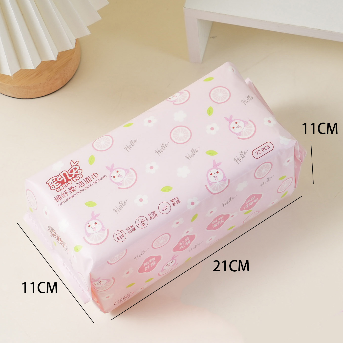 Rabbit Cotton-Soft Flat Facial Tissue 72 Sheets