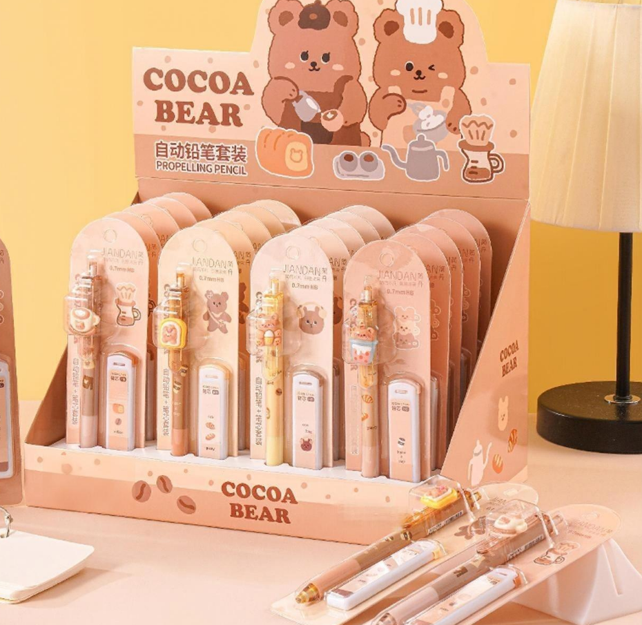 Cocoa Bear Mechanical Pencil Set (0.7mm)