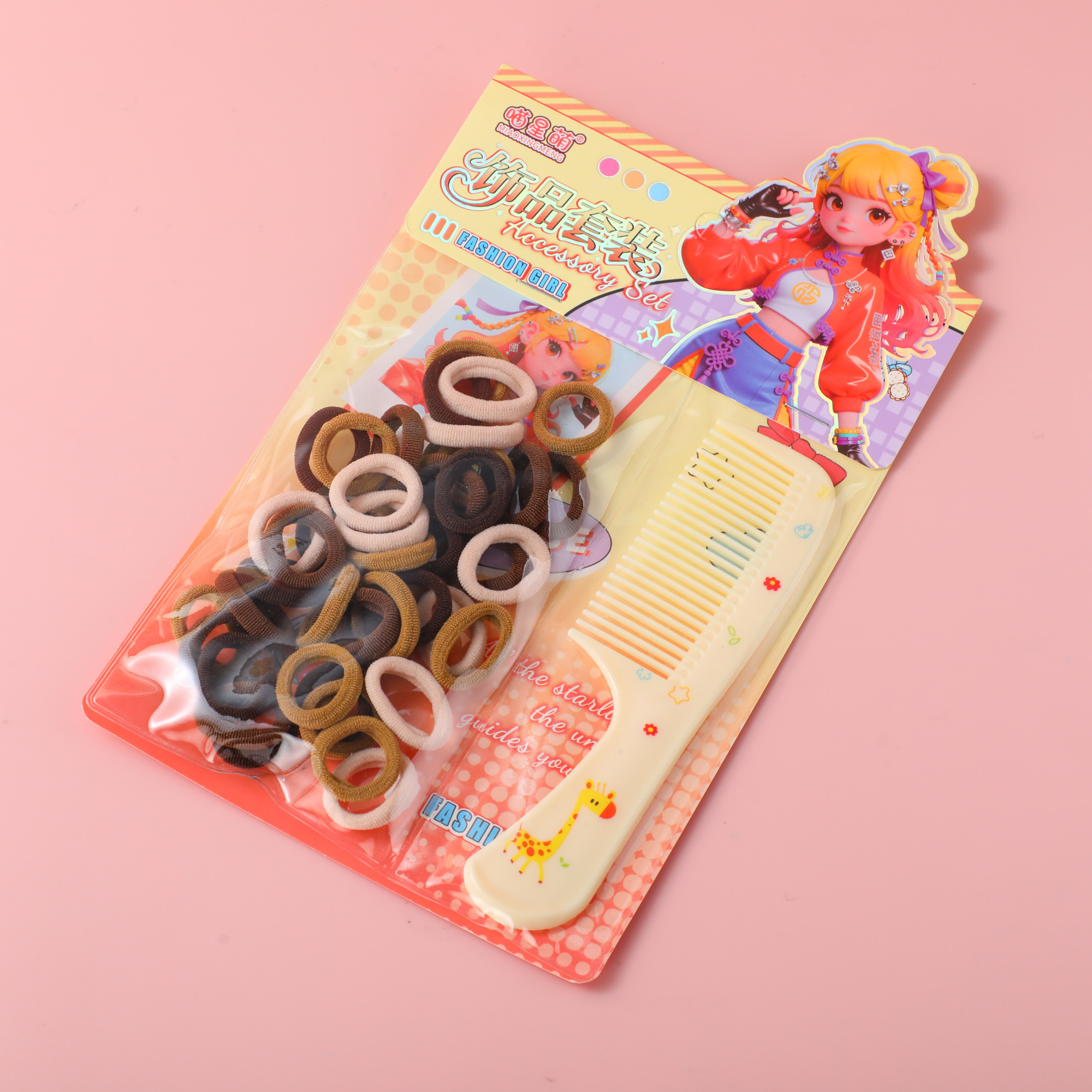 Hang Card Scrunchie and Comb Set – Coffee