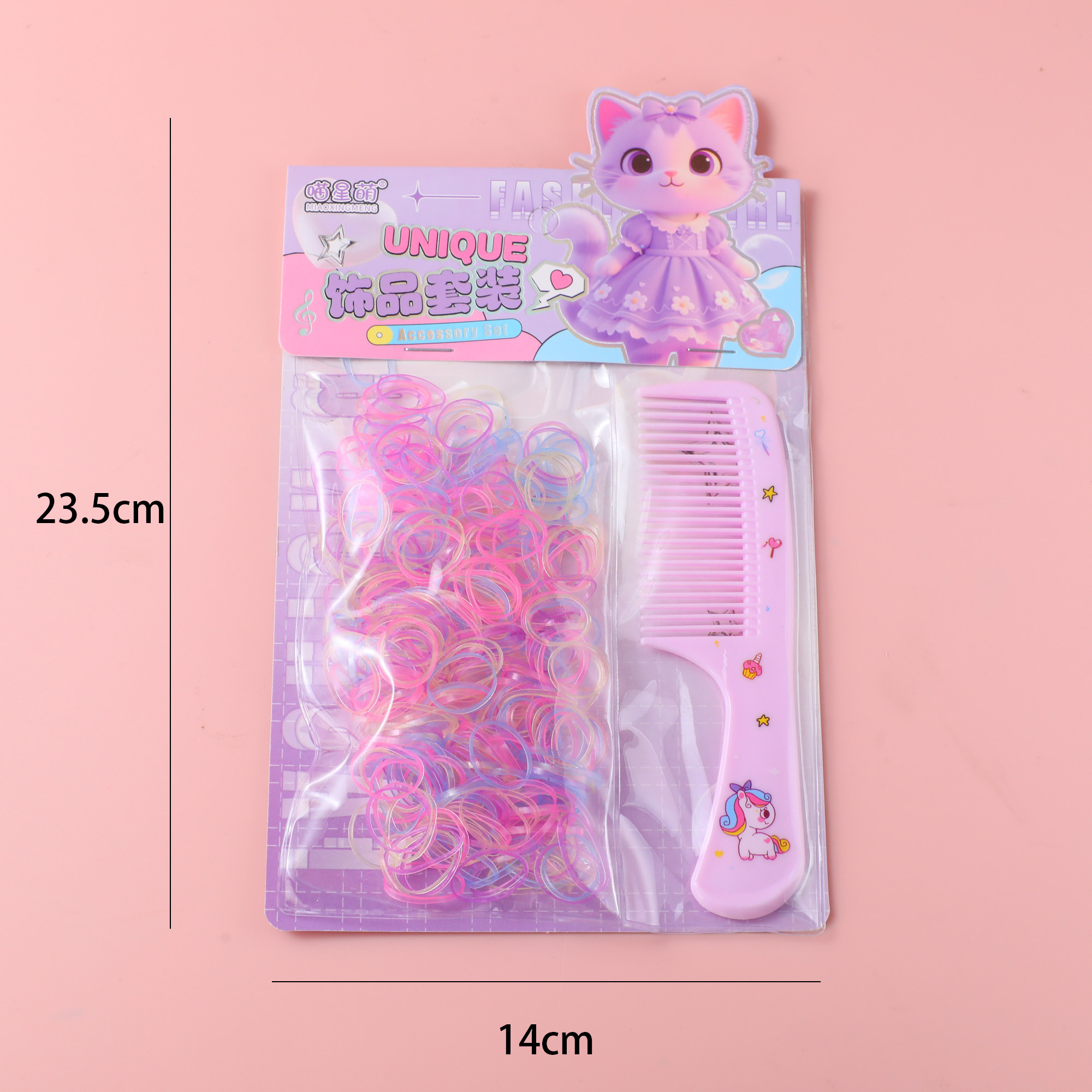 Hang Card Hair Tie and Comb Set – Colorful