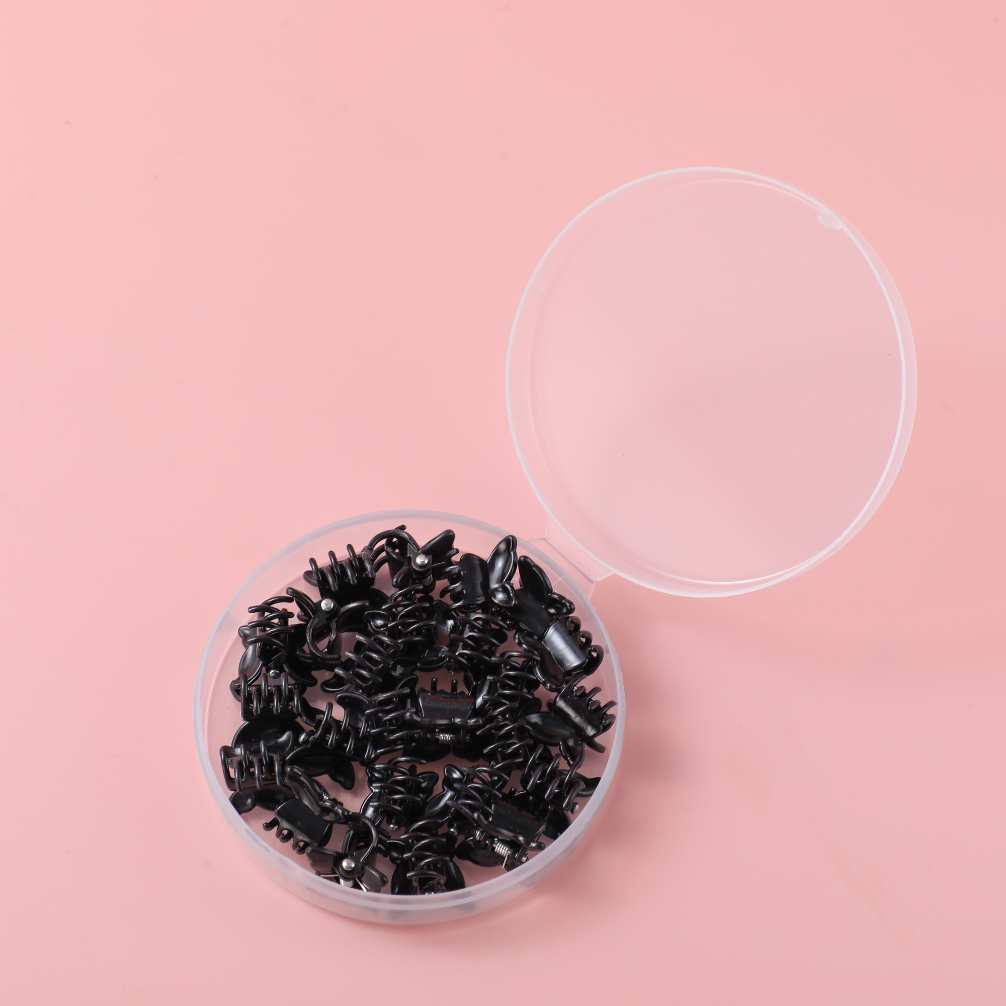 PP Round Box Small Hair Claws – Black