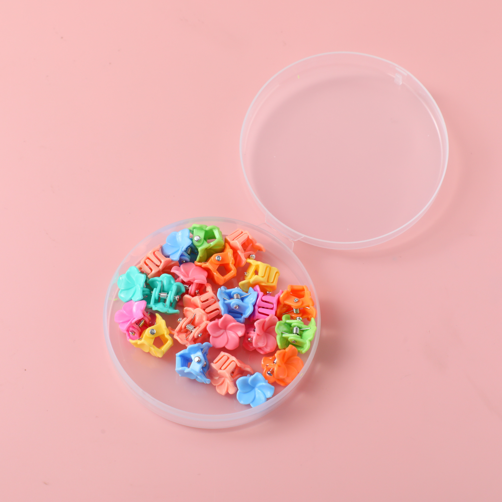 PP Round Box Small Hair Claws – Colorful