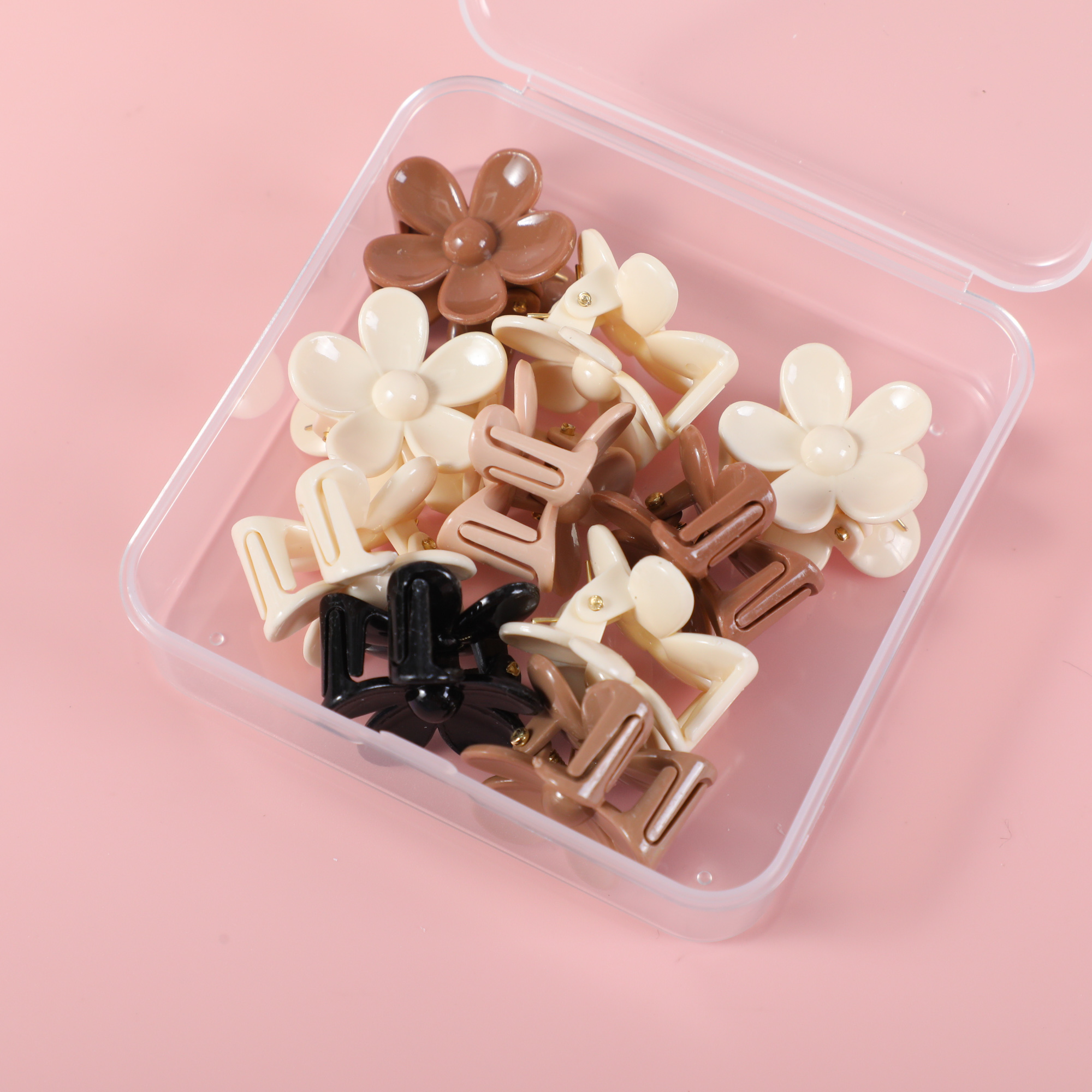 PP Square Box Hair Claws – Coffee