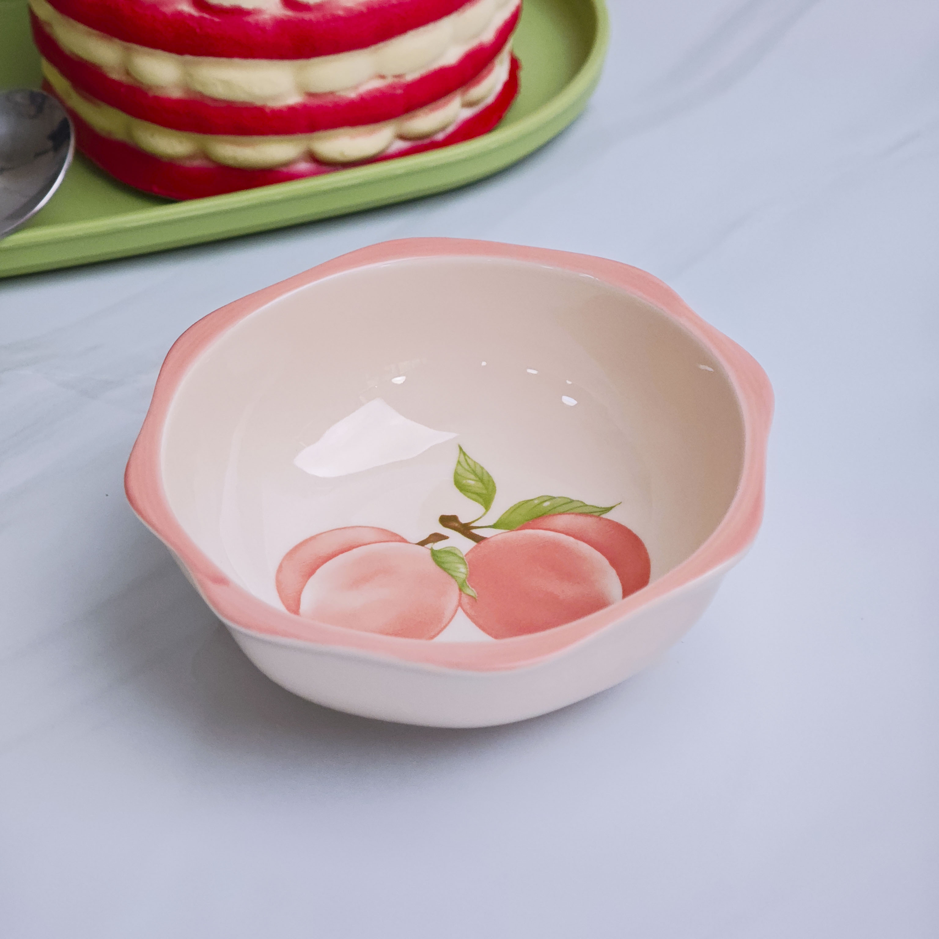 4.5-Inch Peach Ceramic Dish