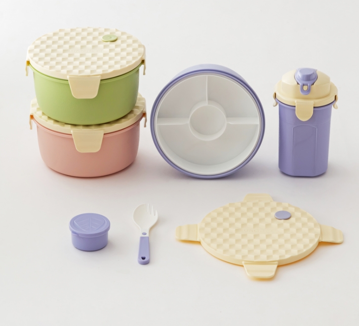 Simple Small And Large Circular Lunch Box 2pcs Set
